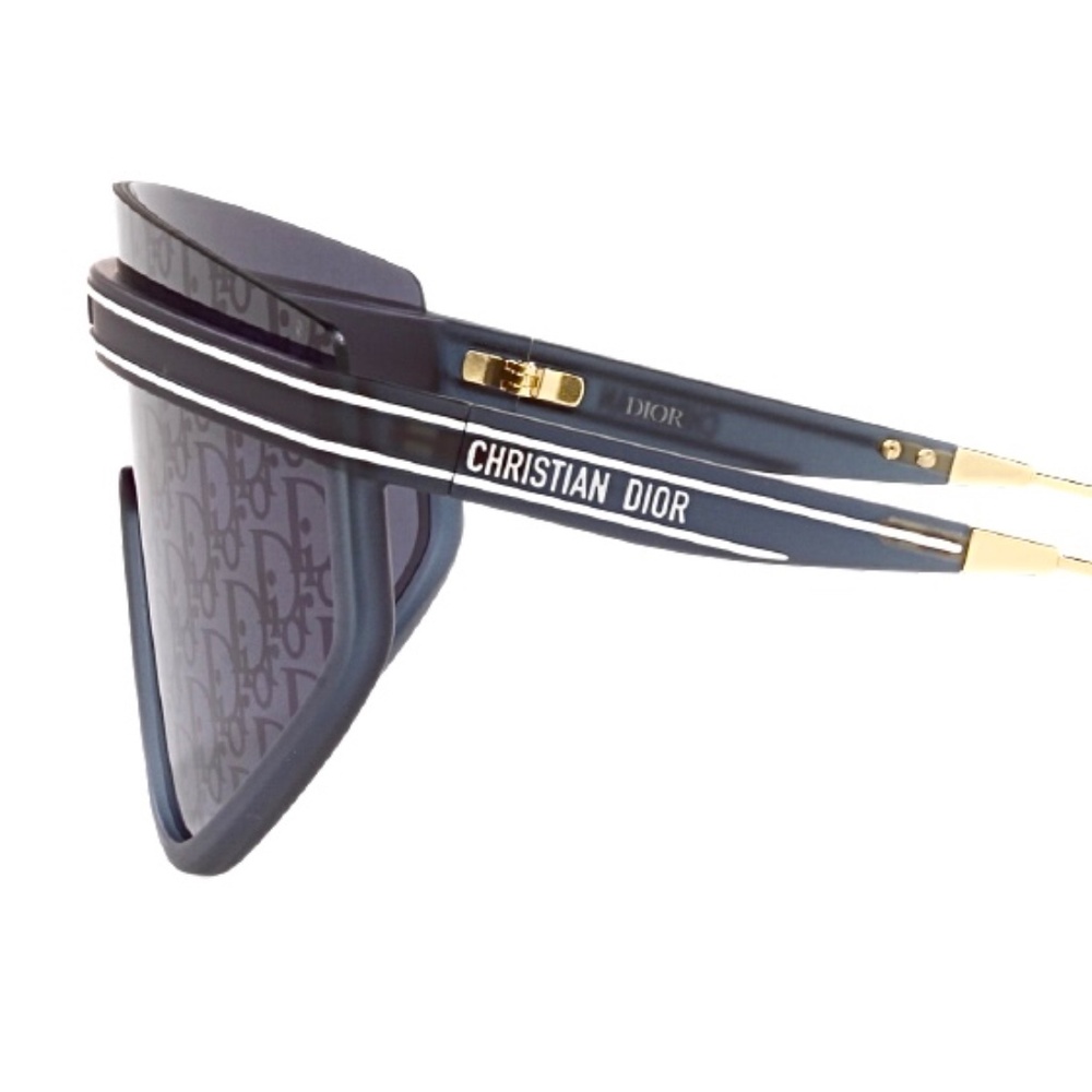 🔥 Dior Club M2U 31B8 Sunglasses Blue Gold Monogram Shield Mask Authentic 🔥 - Picture 6 of 11